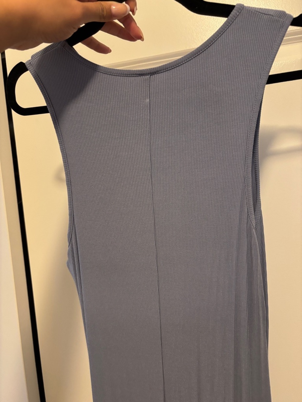 SKIMS Sleeveless Maxi Dress in Dusty Blue - Picture 3 of 3